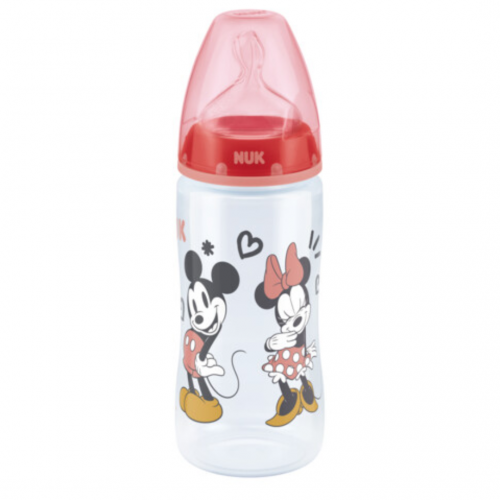 NUK Disney Mickey & Minnie Mouse First Choice Plus Μπιμπερό (PP) 6-18 μηνών 300ml Με Θηλή Σιλικόνης (10.741.034)